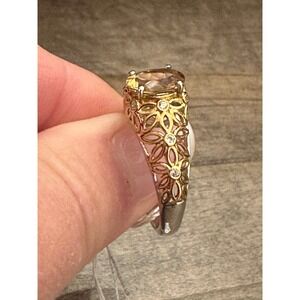 NEW RARE Genuine Brazilian Heliodor Ring Vermeil Yellow Gold over Sterling Sz 9